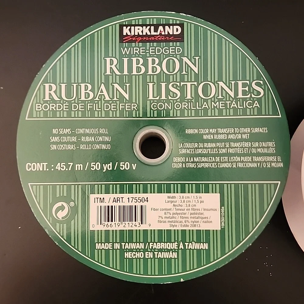 3 Rolls Glitter Kirkland Wire-edged Ribbon, Approx 98 yards total